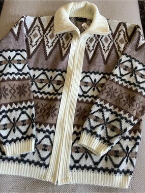 Vintage Comfort Knits JCP Men's Zip Front Sweater Size XL